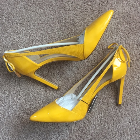 yellow womens shoes heels
